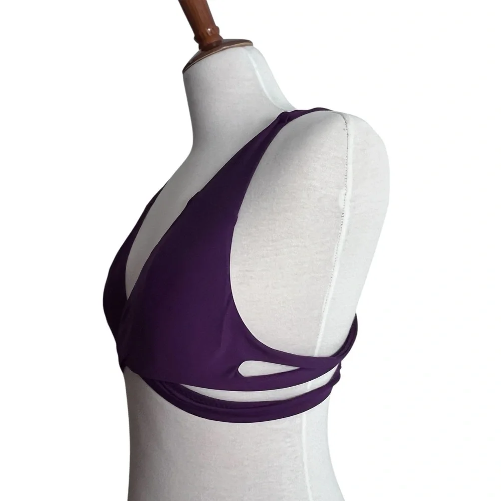 Becca Purple Halter Bikini Top